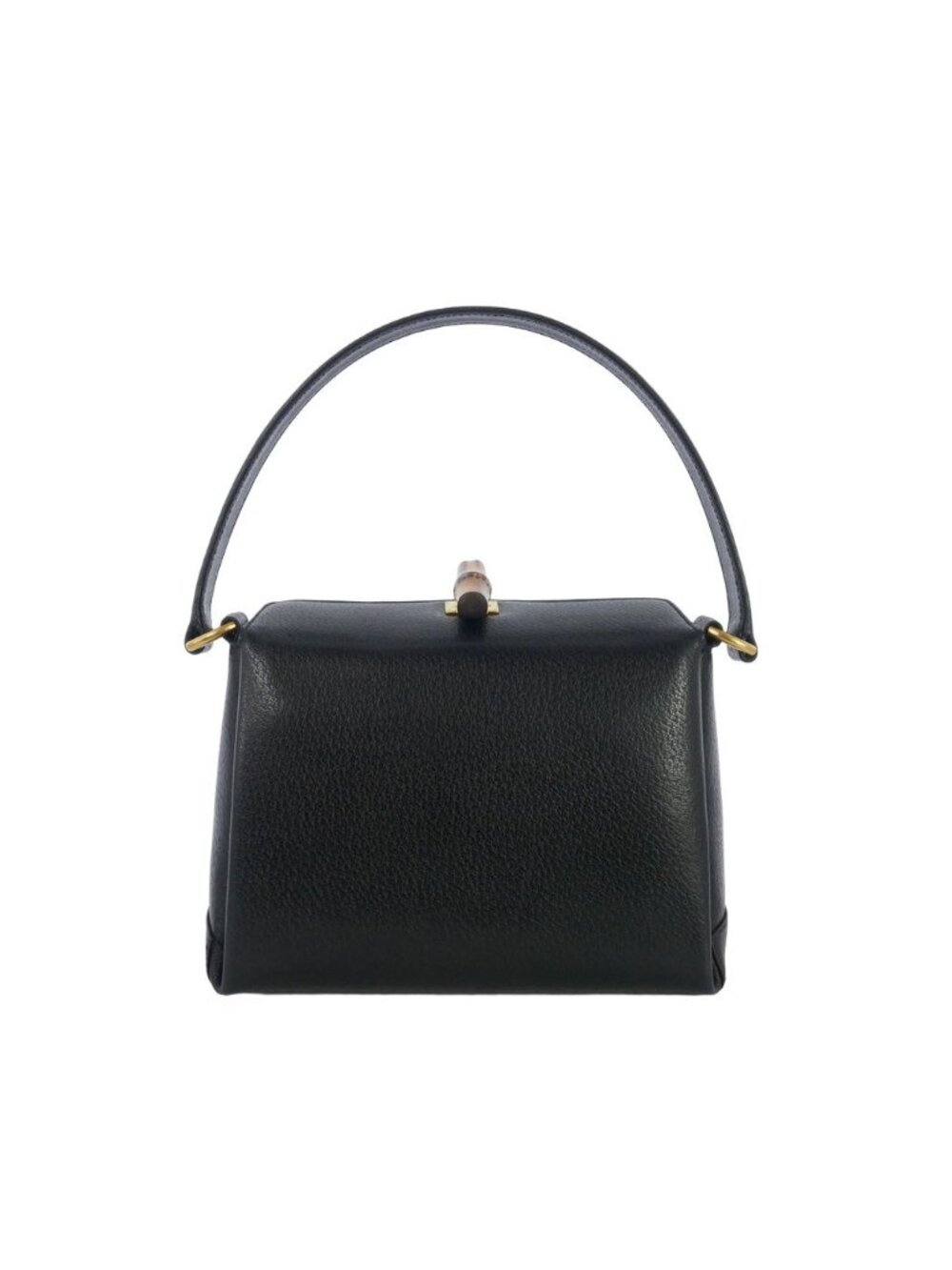 Gucci Vintage Bamboo Turnlock Mini Handbag Black